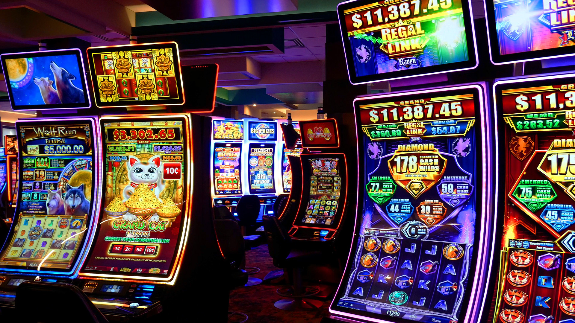 Slot machines on the Casino Regina gaming floor
